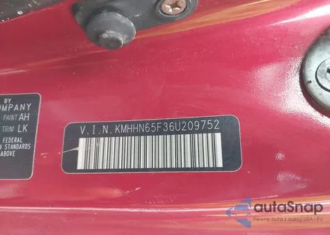 2006 Hyundai Tiburon Gt/Gt Limited/Se from USA, damaged, VIN KMHHN65F36U209752